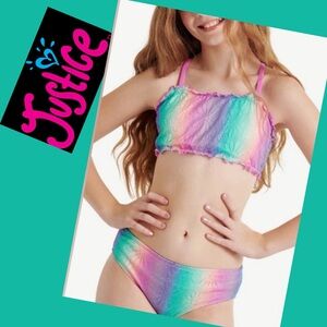 Justice Rainbow Kids Swim Bikini